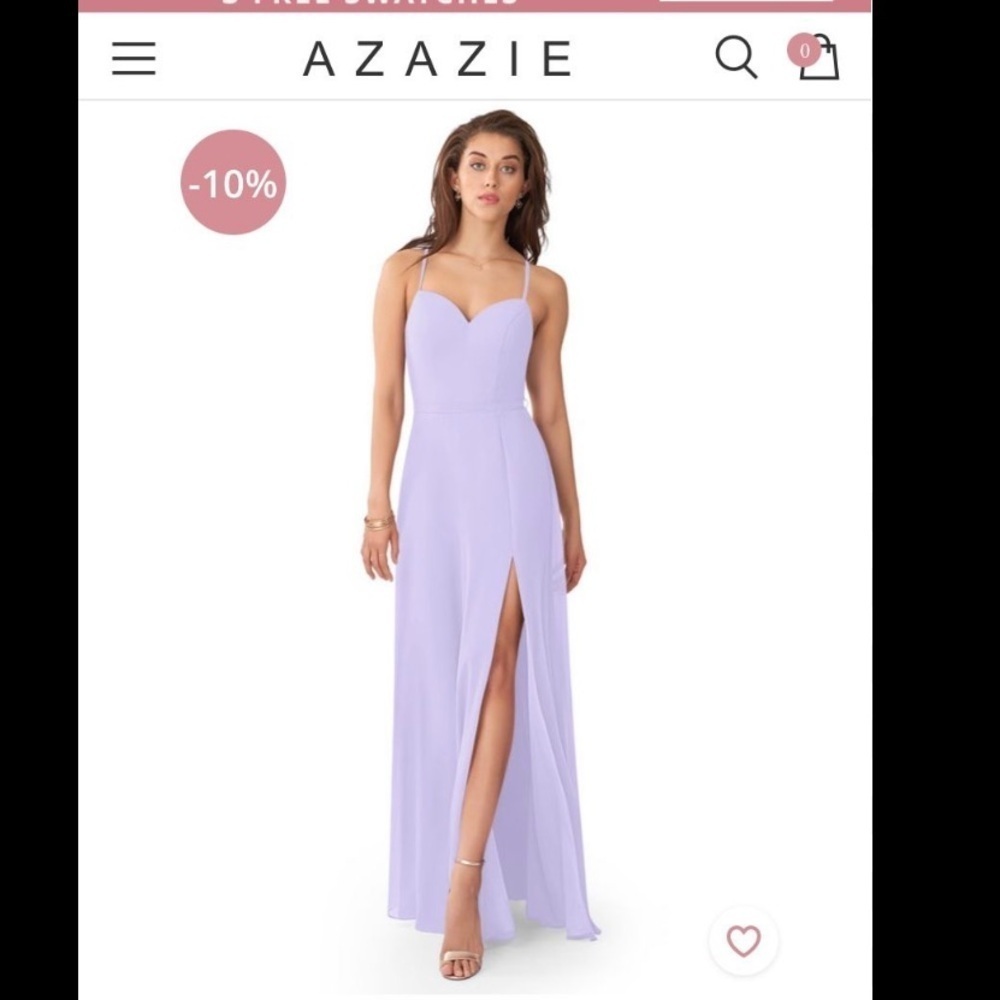 Azazie Mady purple chiffon women maxi Dress size A8